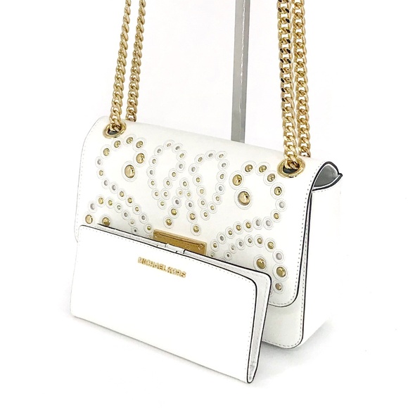 2PCS Michael Kors Tina Studded Shoulder Bag Wallet - Picture 2 of 8